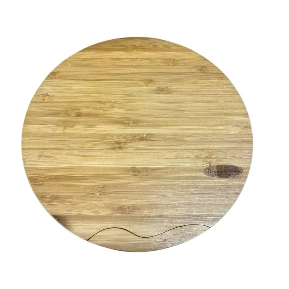 Wyndham Vacation Bamboo Cheese Board Set Swivel Storage